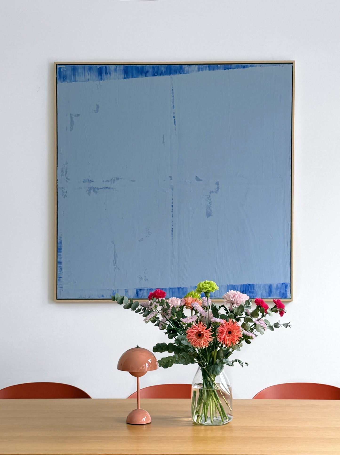 Abstraktes Bild - STRUCTURE Blau 120 x 120 cm