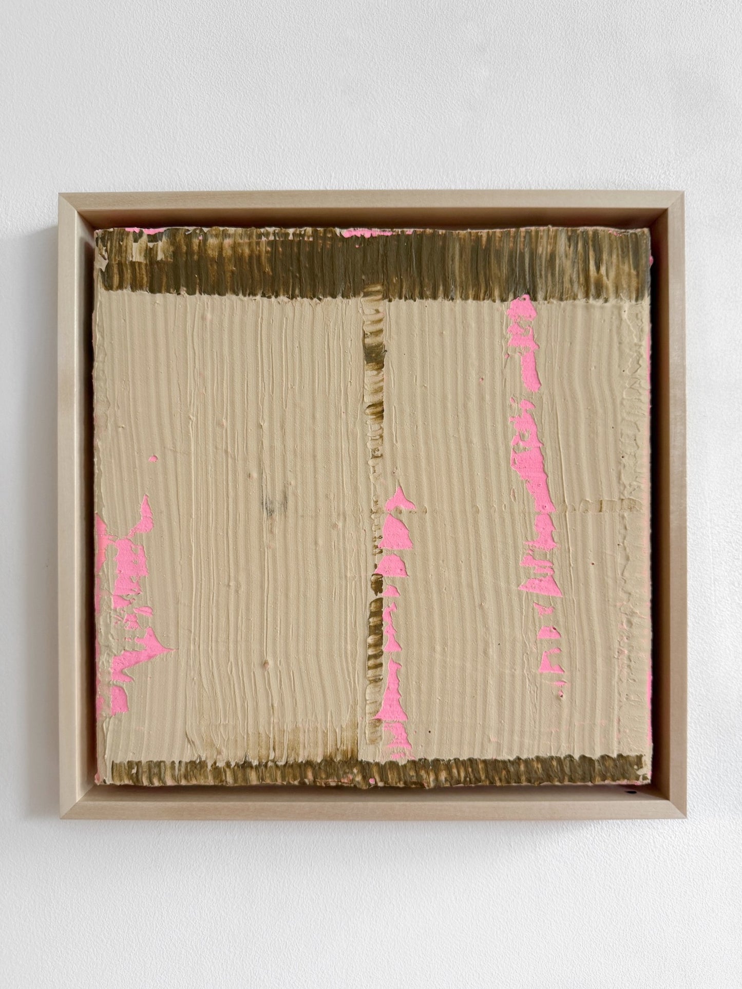 Abstraktes Bild - STRUCTURE Beige & Pink 30 x 30 cm