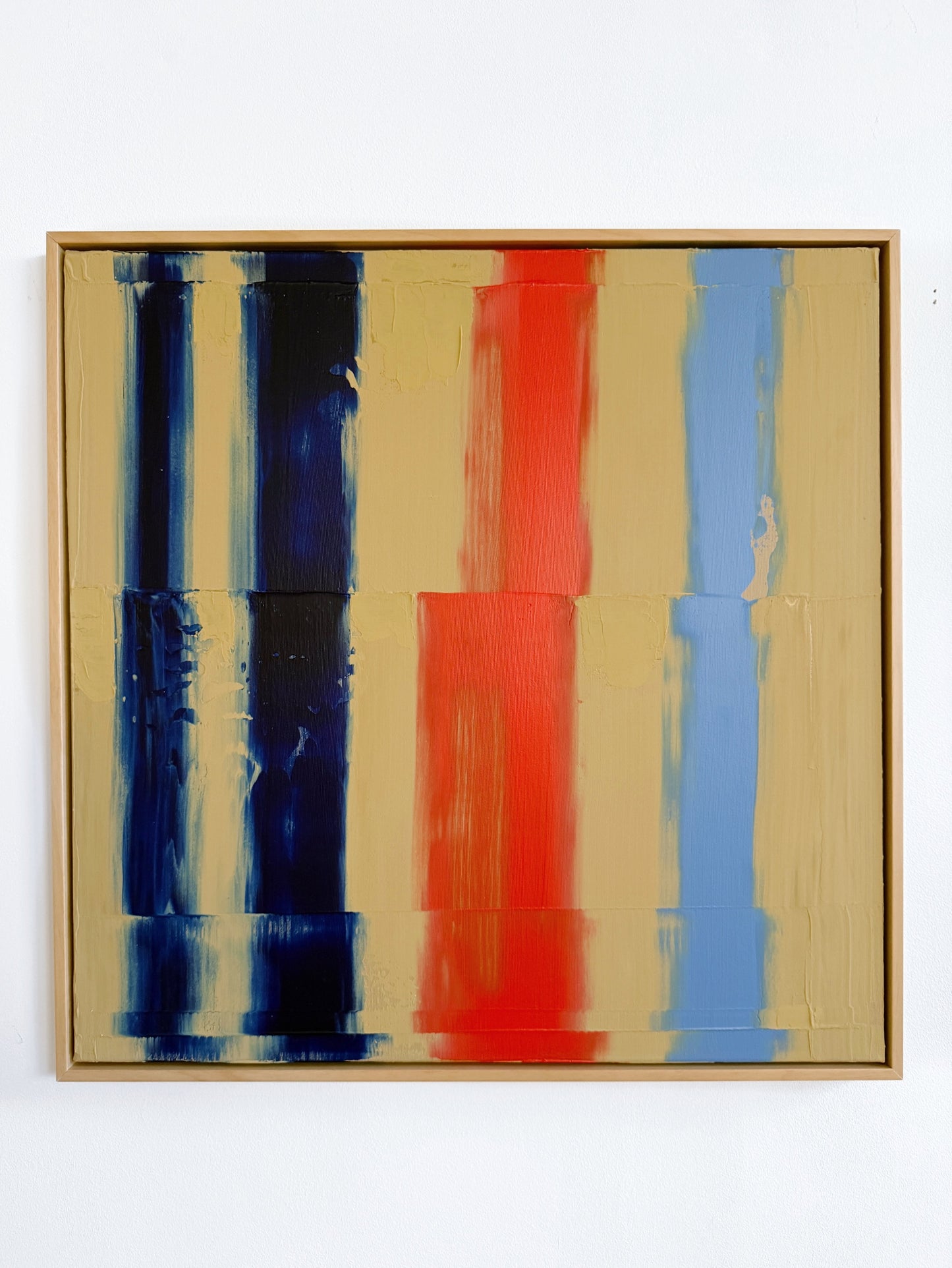 Abstraktes Bild - AURA Blau/Orange - 60 x 60 cm
