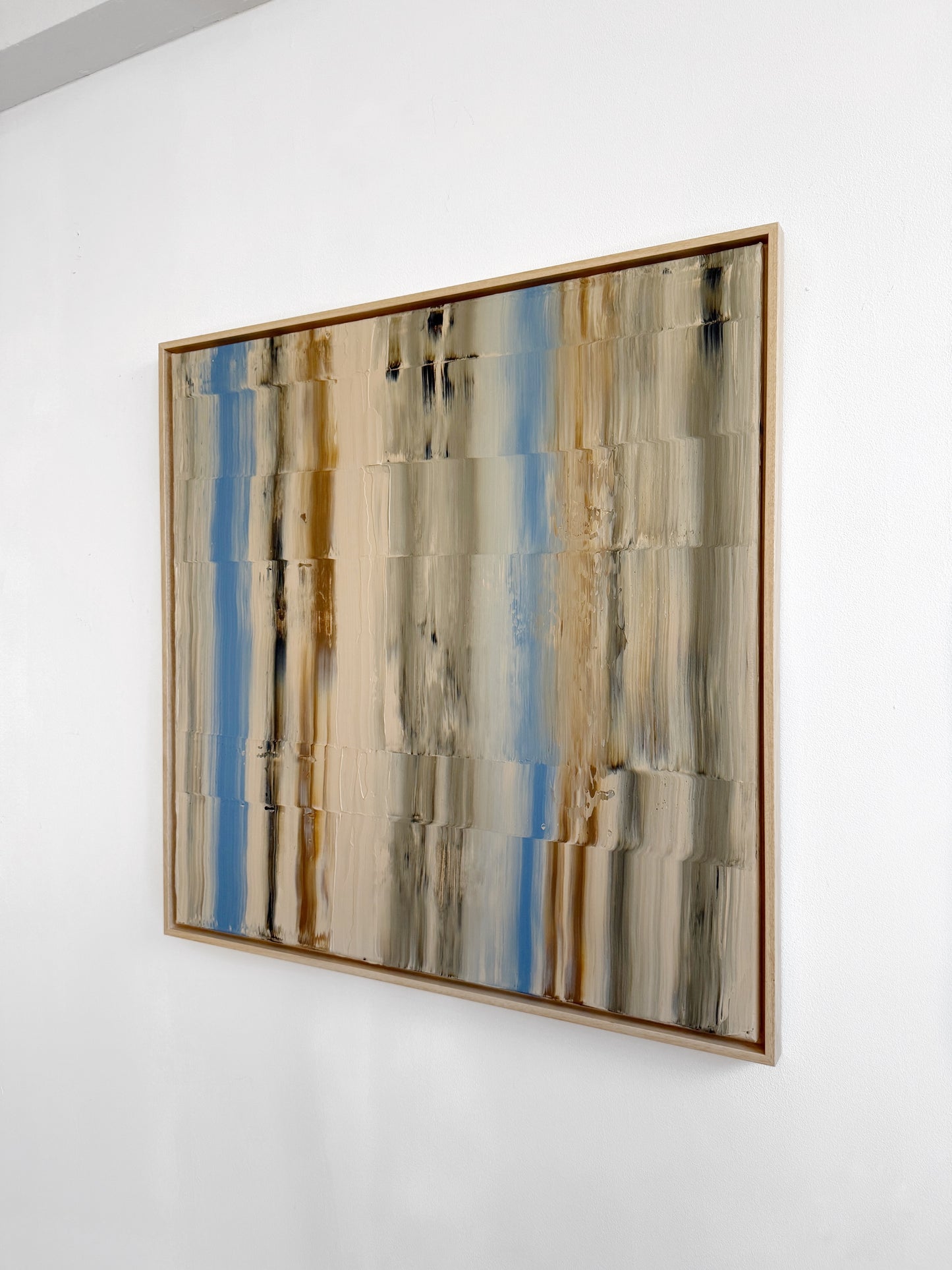 Abstraktes Bild - AURA Blau/Braun - 80 x 80 cm