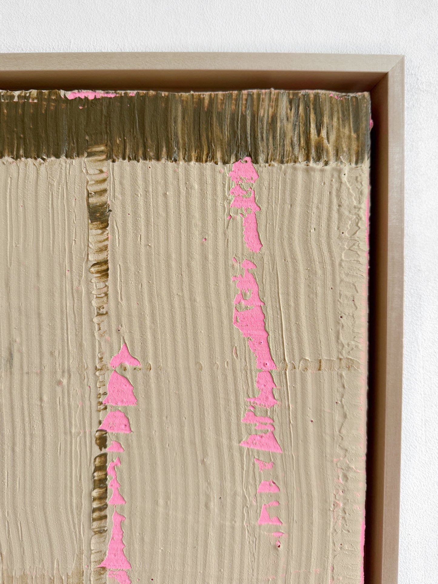 Abstraktes Bild - STRUCTURE Beige & Pink 30 x 30 cm