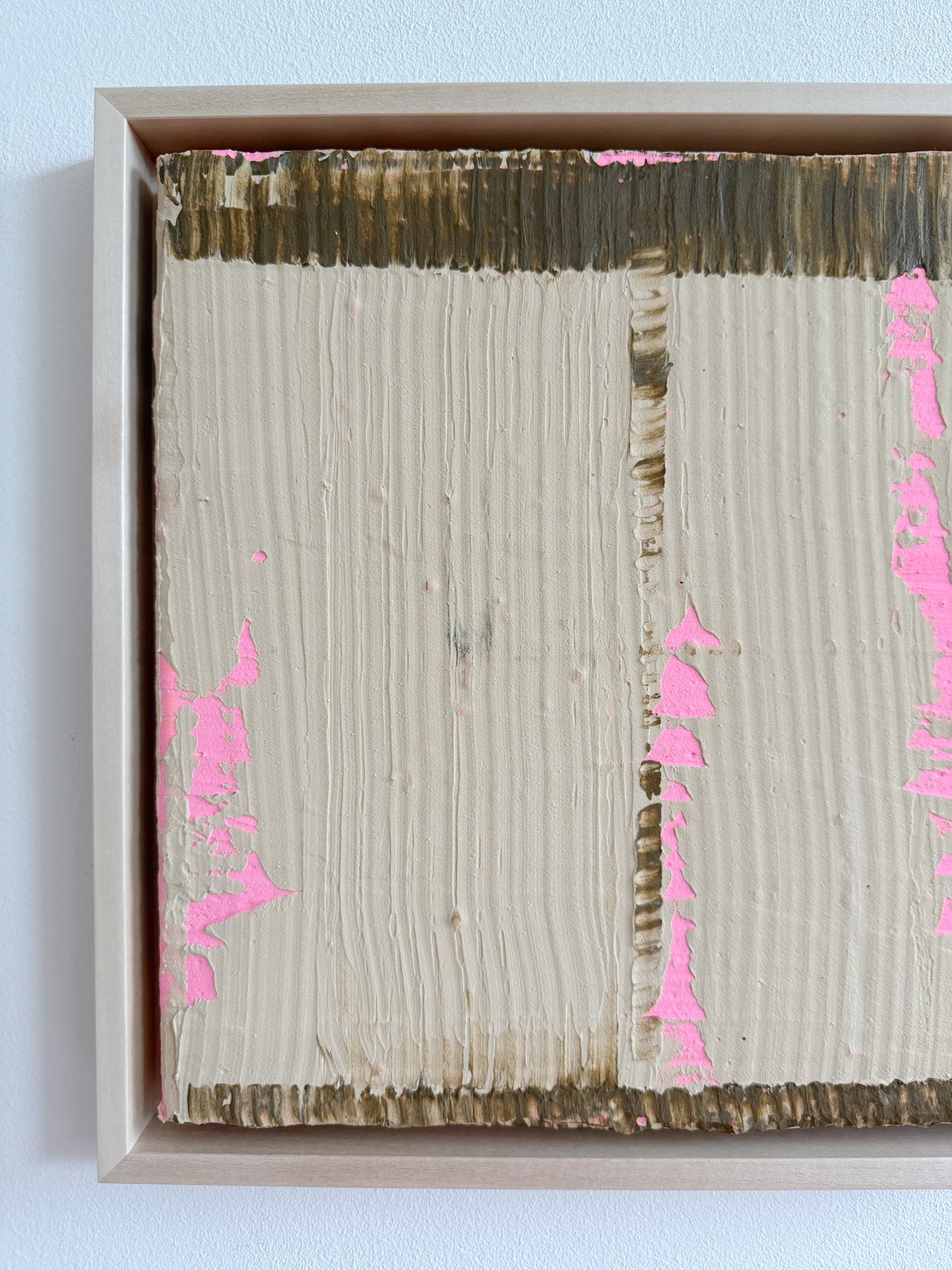 Abstraktes Bild - STRUCTURE Beige & Pink 30 x 30 cm