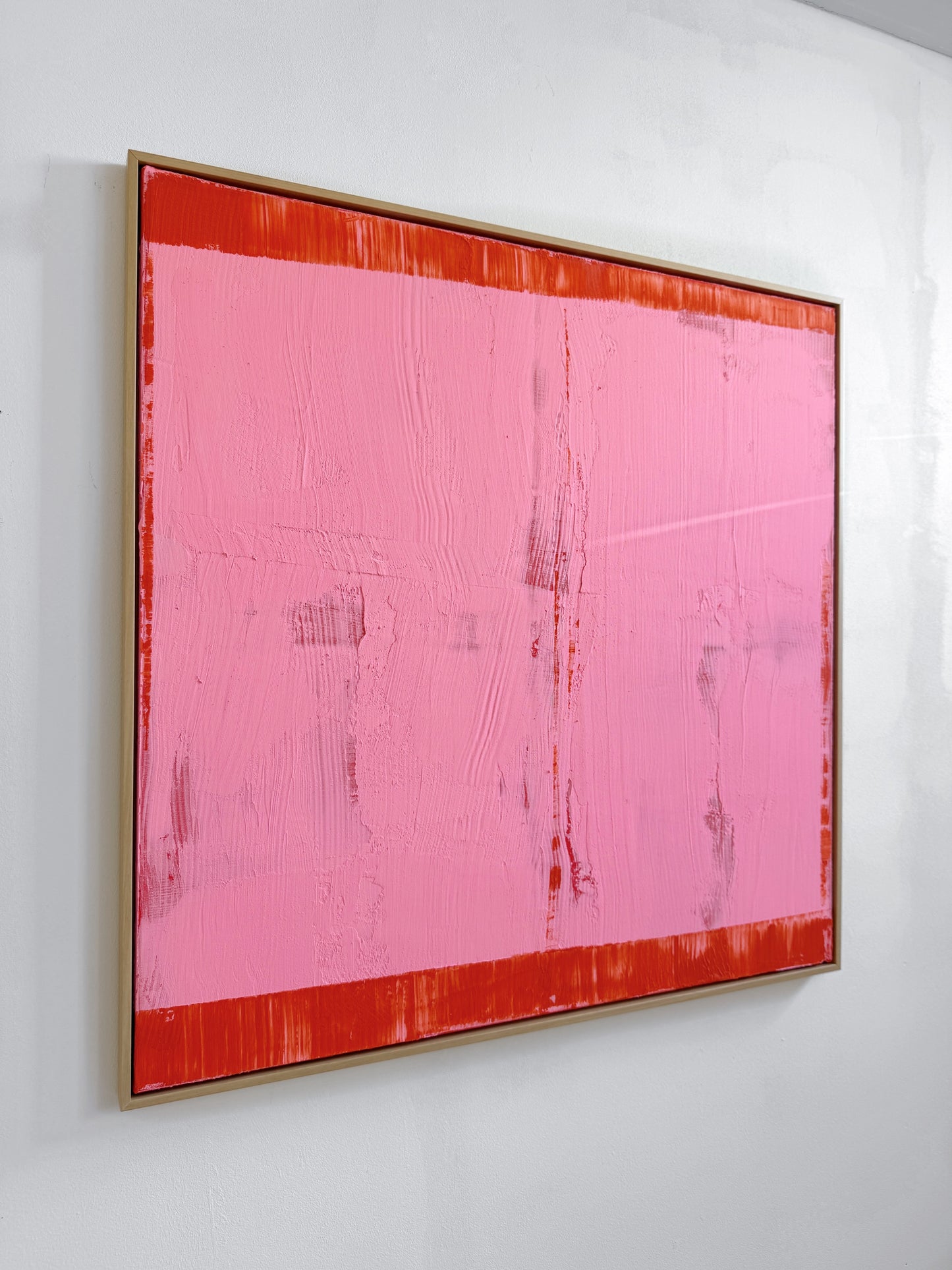 Abstraktes Bild - STRUCTURE Pink 100 x 100 cm