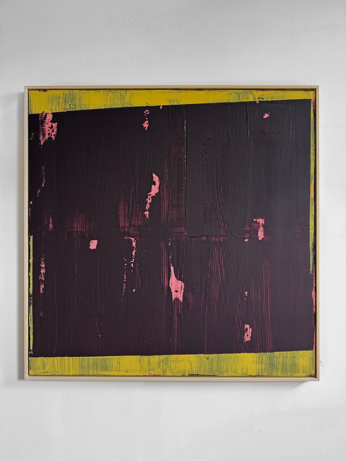 Abstraktes Bild - STRUCTURE Aubergine 100 x 100 cm