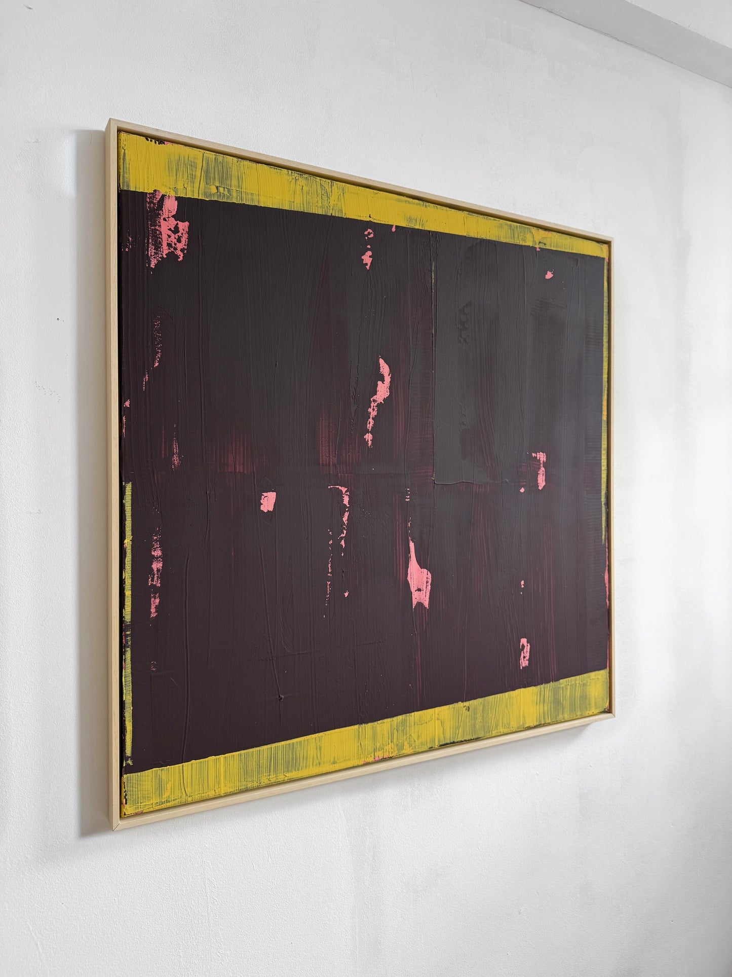 Abstraktes Bild - STRUCTURE Aubergine 100 x 100 cm