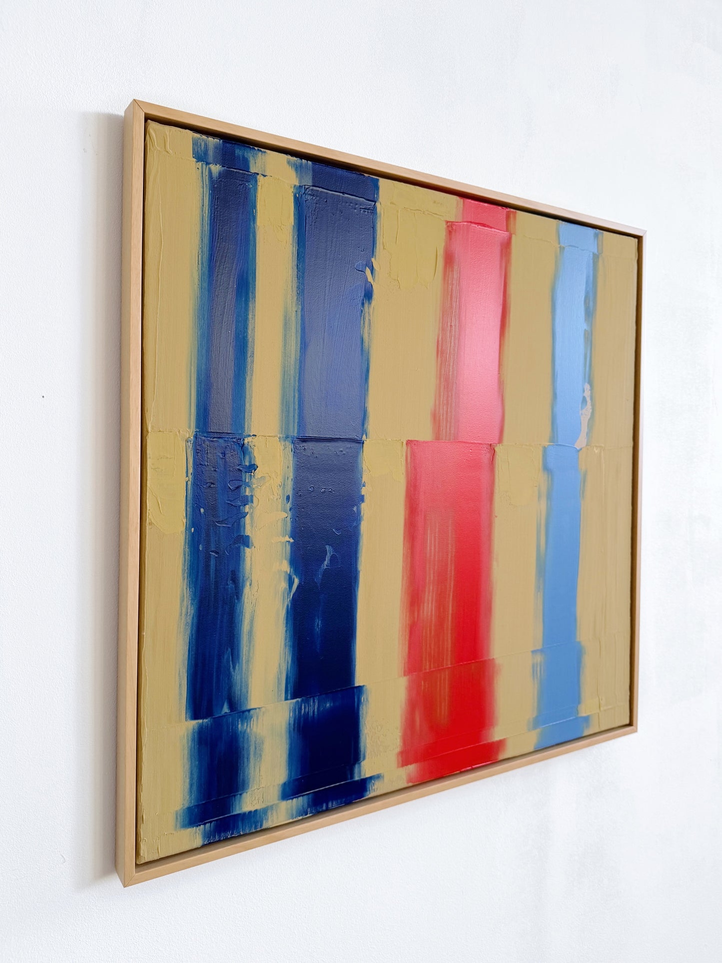 Abstraktes Bild - AURA Blau/Orange - 60 x 60 cm
