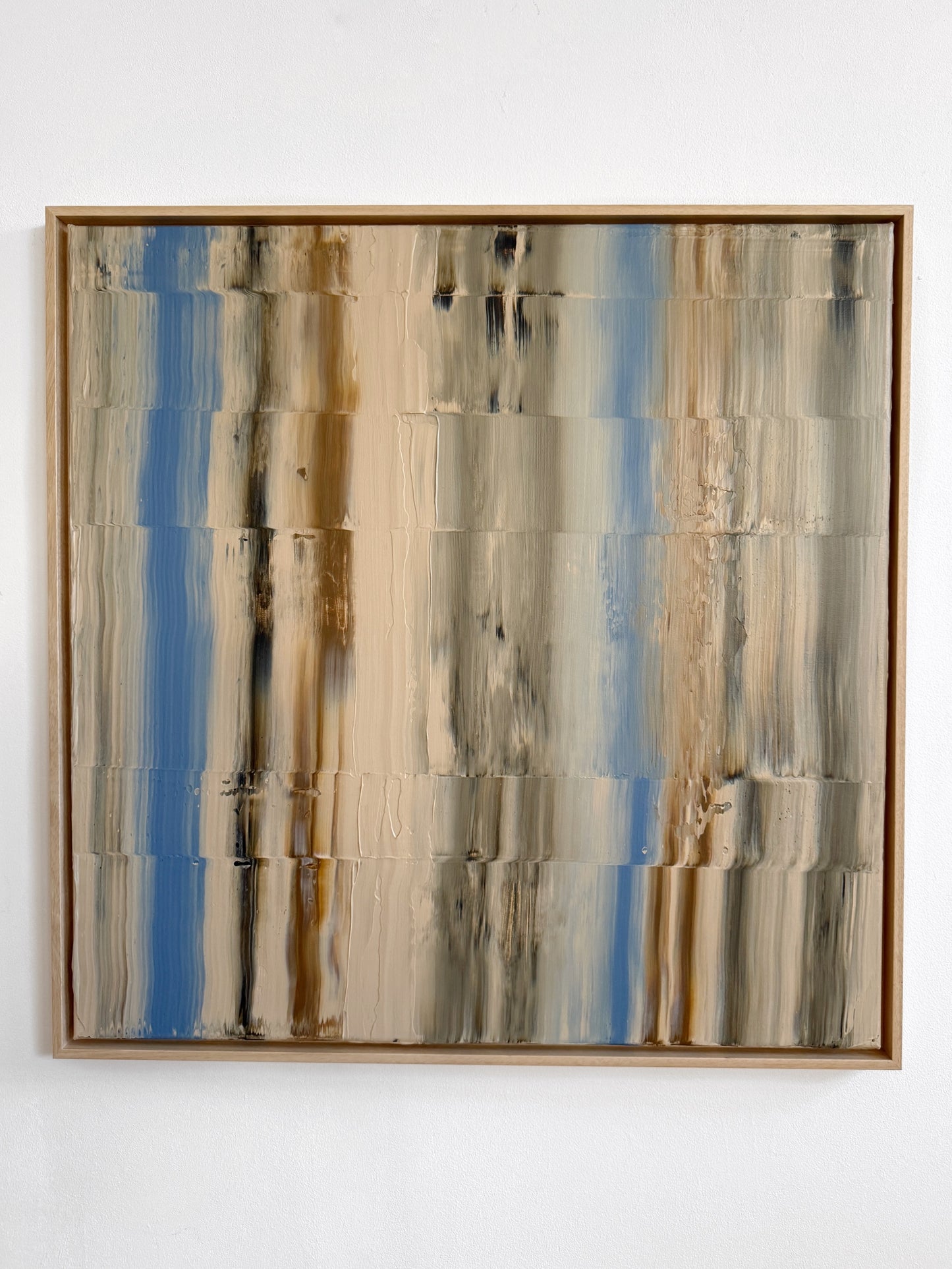 Abstraktes Bild - AURA Blau/Braun - 80 x 80 cm
