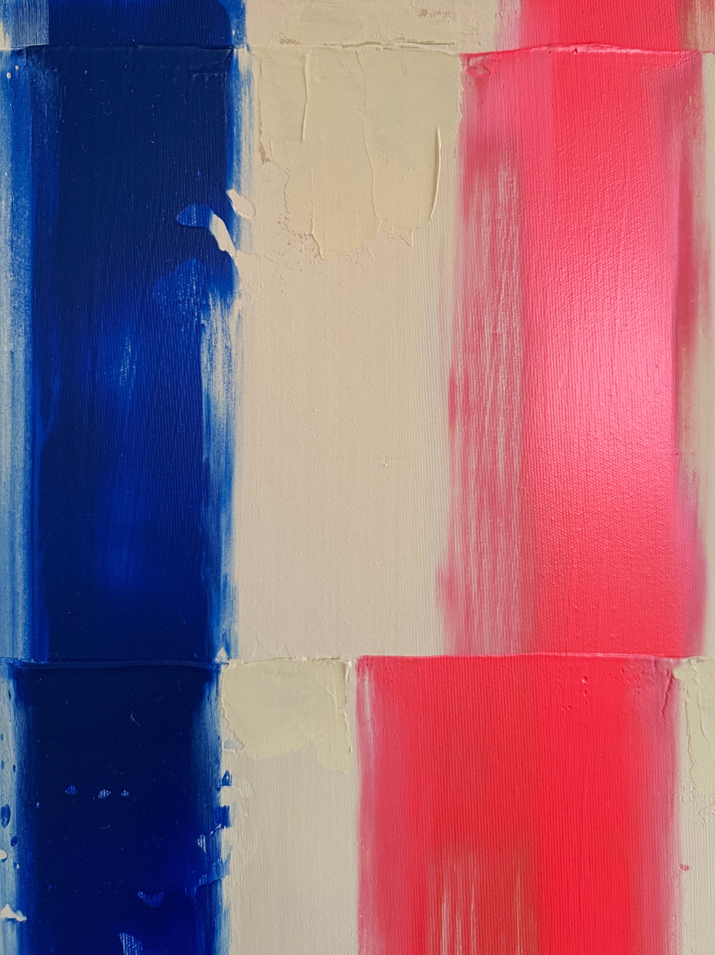 Abstraktes Bild - AURA Blau/Orange - 60 x 60 cm