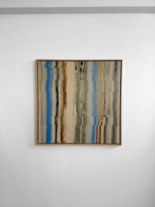 Abstraktes Bild - AURA Blau/Braun - 80 x 80 cm