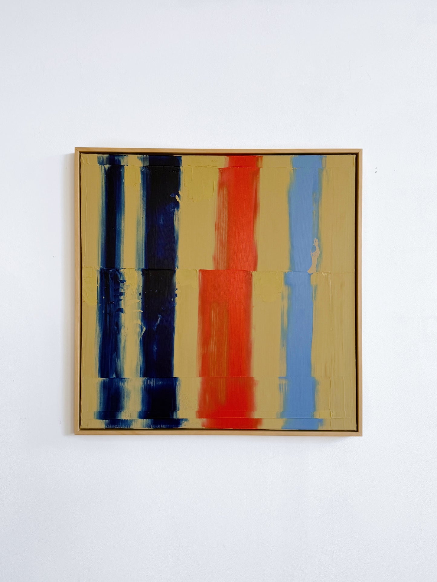 Abstraktes Bild - AURA Blau/Orange - 60 x 60 cm