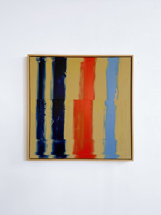 Abstraktes Bild - AURA Blau/Orange - 60 x 60 cm