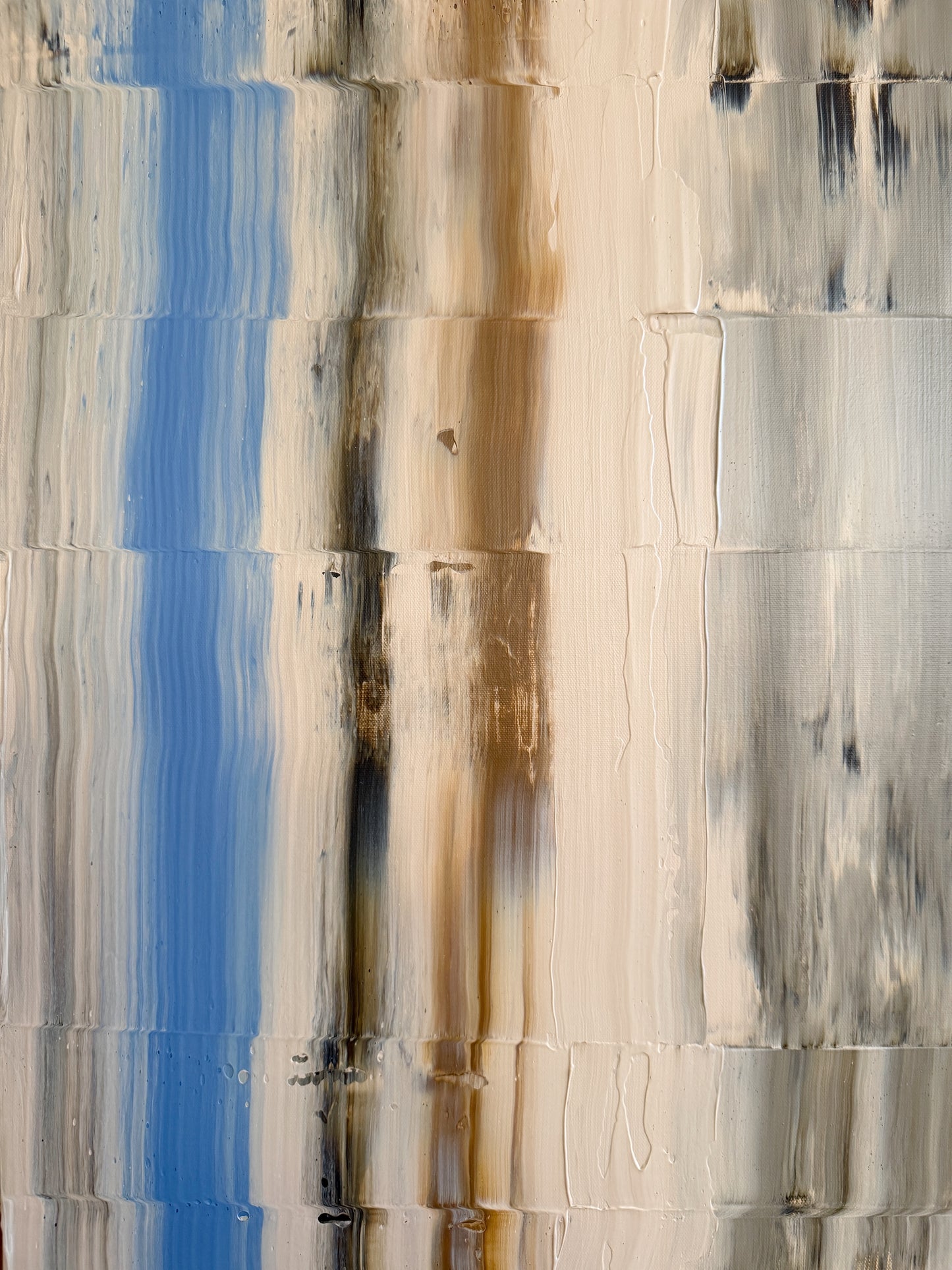 Abstraktes Bild - AURA Blau/Braun - 80 x 80 cm
