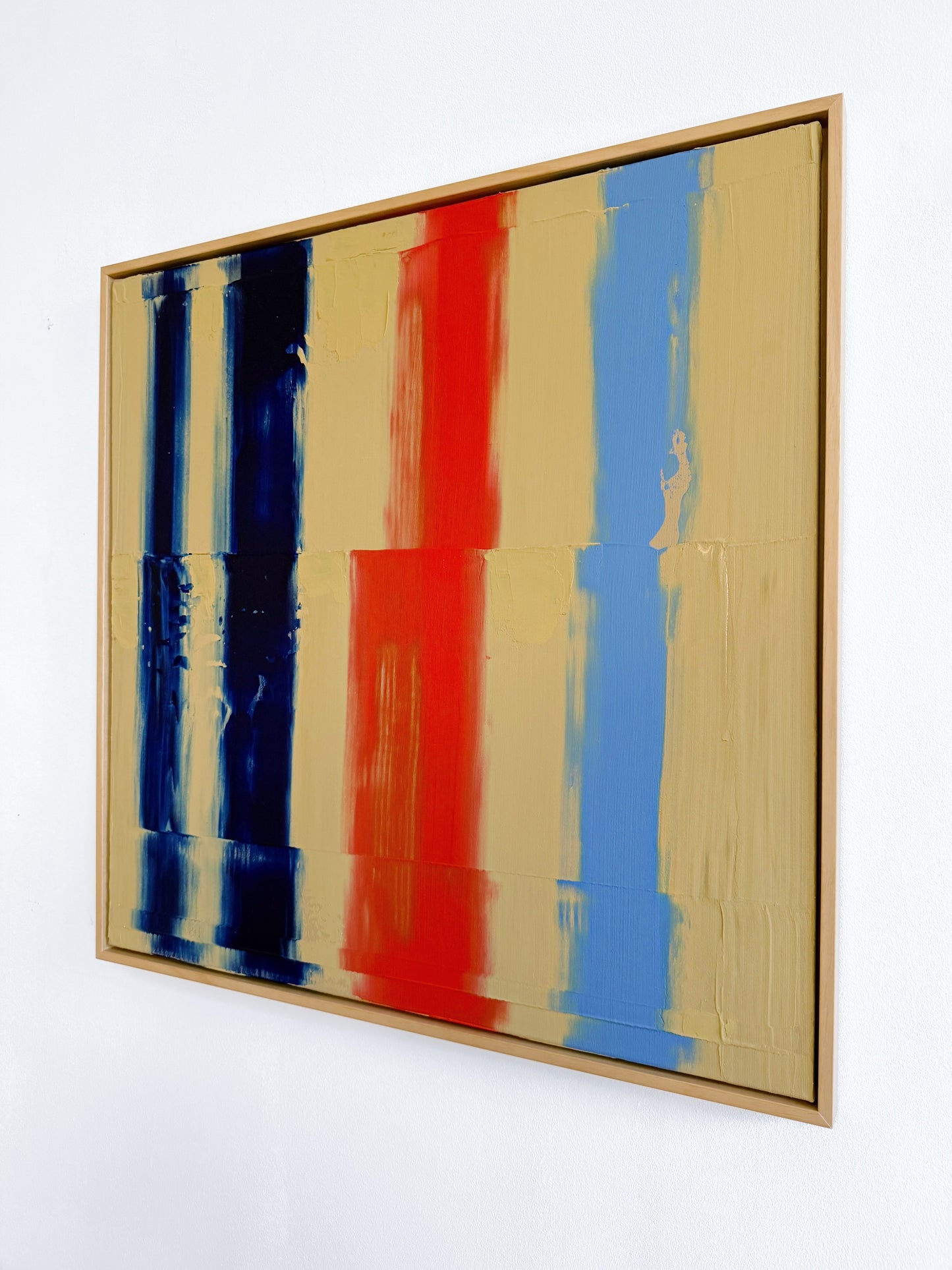 Abstraktes Bild - AURA Blau/Orange - 60 x 60 cm